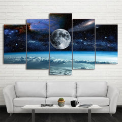 Outer Space Moon Galaxy Wall Art Decor Canvas Printing