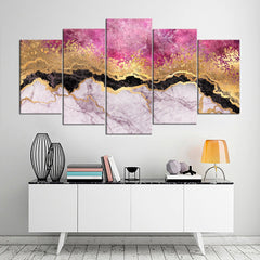 Pink-Gold Marble stone Contemporary Art Wall Art Decor Canvas Printing