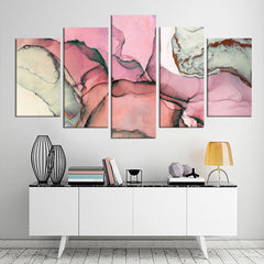 Pink Abstract Multicolored Marble Wall Art Decor Canvas Printing