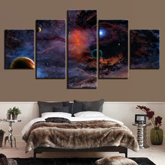 Planets Starry Sky Space Wall Art Decor Canvas Printing