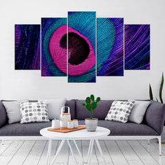 Purple Peacock Feather Wall Art Decor Canvas Printing