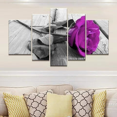 Purple Rose Flower Abstract Wall Art Decor Canvas Printing