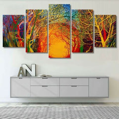 Radiohead Colorful Trees Nature Wall Art Decor Canvas Printing
