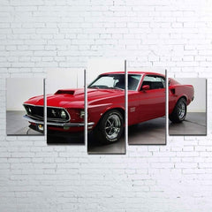 Red Boss 429 Mustang Car Wall Art Decor Canvas Printing