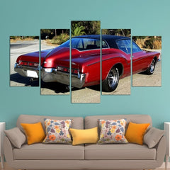 Red Buick Riviera 1971 Car Wall Art Decor Canvas Printing
