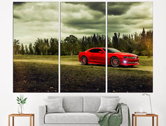 Red Chevrolet Camaro Chevrolet Car Wall Art Decor Canvas Printing