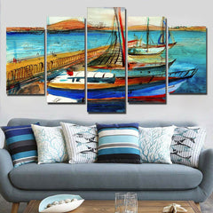 Ships Boat Harbour Dock Port Wall Art Decor Canvas Printing