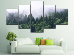Smoky Forest Mist Wall Art Decor Canvas Printing