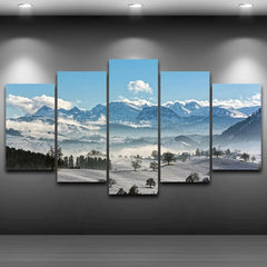 Snowy Mountains Big Country Wall Art Decor Canvas Printing
