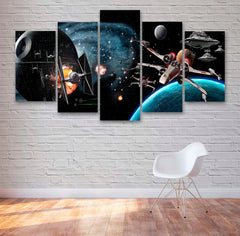 Star Wars Space Battle Movie Wall Art Decor Canvas Printing