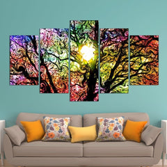 Sunshine Tree Abstract Watercolor Wall Art Decor Canvas Printing