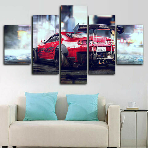 TOYOTA SUPRA MK4 Race Sports Car Wall Art Decor Canvas Printing