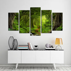 Tropical Jungle Green Forest Abstract Wall Art Decor Canvas Printing