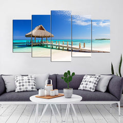 Tropical White Sandy Beach Seascape Wall Art Decor Canvas Printing