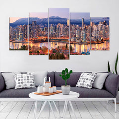 Vancouver Canada Skyline Cityscape Wall Art Decor Canvas Printing