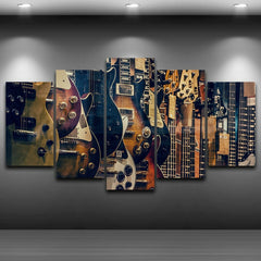 Vintage Guitars Musical Instrument Wall Art Decor Canvas Printing