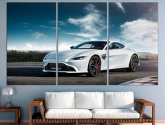 White Aston Martin Supercar Wall Art Decor Canvas Printing