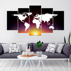 World Map Wall Art Decor Canvas Printing
