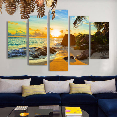 Sunset Beach Seascape Wall Art Decor - CozyArtDecor
