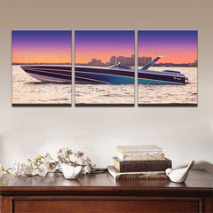 Sunset Yacht Ship Boat Seascape Wall Decor Art - CozyArtDecor