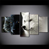 Image of Abstract Black White Wolf Couple Wall Decor Art Printing - CozyArtDecor