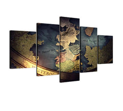 Game Of Thrones Vintage Map Wall Art Decor