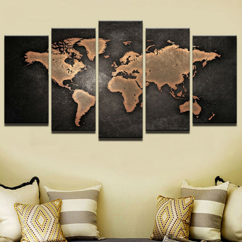 Retro World Map Wall Art Decor Printing - CozyArtDecor