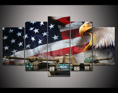American Eagle With Tank Wall Art Decor - CozyArtDecor