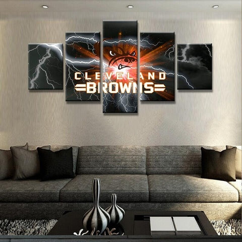 Cleveland Browns Sports Abstract Wall Art Decor - CozyArtDecor