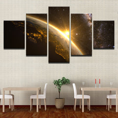 Planet Earth Universe Space Light Wall Decor Art