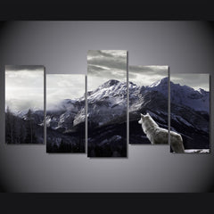 Wolf in Snow Mountain Home Decor Printing Wall art