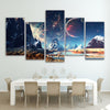 Image of Snow Mountains Lake And Planet Galaxy Wall Art Decor - CozyArtDecor
