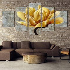Beautiful Gold Yellow Orchid Flower Wall Art Decor - CozyArtDecor