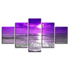 Image of Purple Sunset Sea Waves Beach Seascape Wall Art Decor - CozyArtDecor