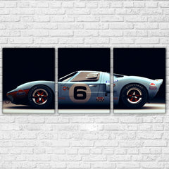 Ford GT40 Sports Car Racing Wall Art Decor