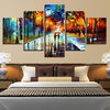 Image of Abstract Color Tree Night View Wall Decor Art - CozyArtDecor