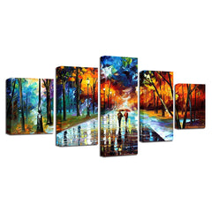 Abstract Color Tree Night View Wall Decor Art
