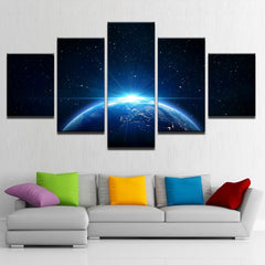 Universe Earth Planet Blue Light Wall Decor Art