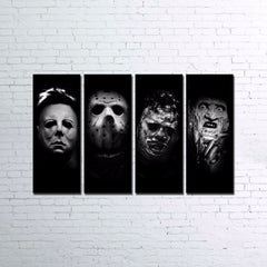 Horrible Movie Characters Black And White Wall Decor Art