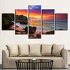 Image of Sunset Glow Beach Waves Wall Art Decor - CozyArtDecor