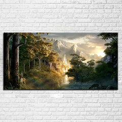 Castle In The Mountains Lord Of The Rings Wall Art Decor - CozyArtDecor
