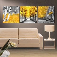 Yellow Leaves Trees Wall Decor Art - CozyArtDecor