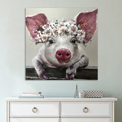 Bristle Pig Wreath Flower Crown Wall Art Decor - CozyArtDecor