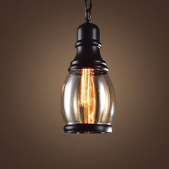 Vintage Loft Pendant Light Amber Glass Retro Lamp Home Decor