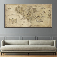 The Lord Of The Rings Map Wall Art Decor