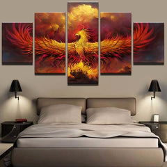 Fire Phoenix Bird Wall Decor Art