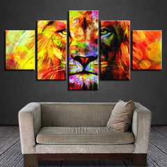 Abstract Colorful Lion Wall Decor Art