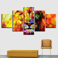 Abstract Colorful Lion Wall Decor Art - CozyArtDecor