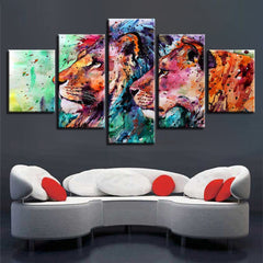 Abstract Colorful Lion Wall Art Decor Canvas Print - CozyArtDecor