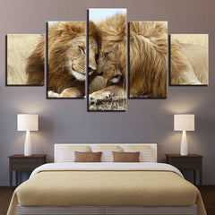 Lions Couple Lovebirds Wall Art Decor - CozyArtDecor
